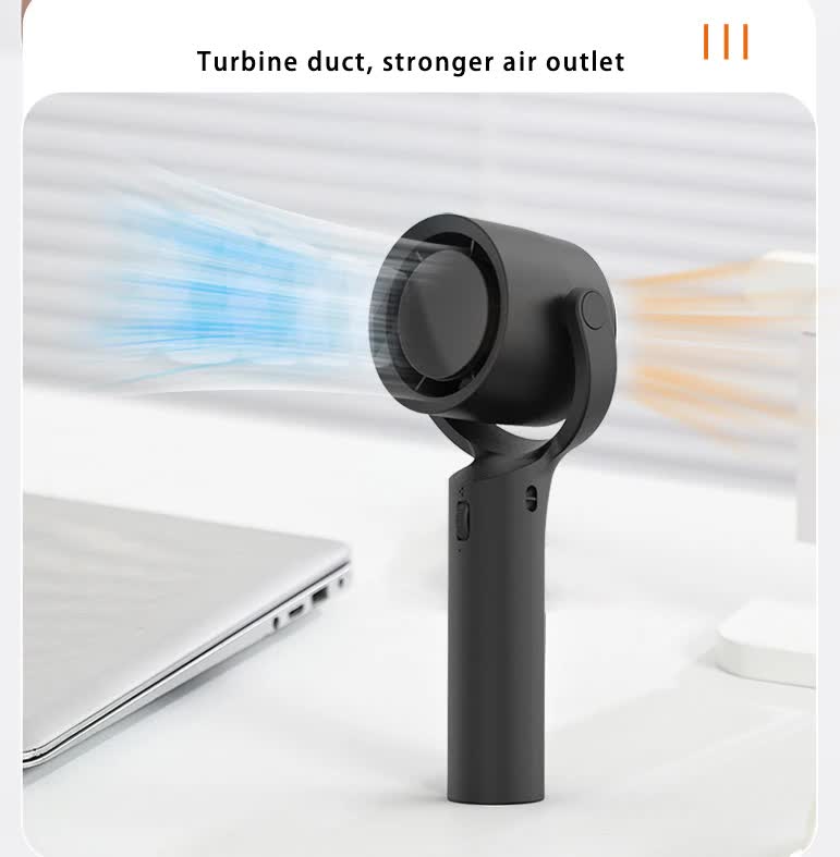 Black Portable Neck Fan, Adjustable Speed & 230° Rotation, Rechargeable 4500mAh Battery, Quiet Operation with Type-C Charging - Summer Cooling Solution