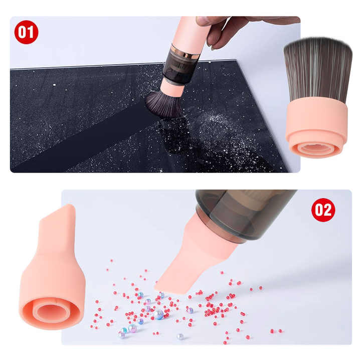 Blue Mini Portable Wireless Dust Vacuum Cleaner, Powerful and Long-Lasting Handheld Vacuum for Makeup Tables, Powder, and Dust