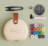 Apricot Portable Sewing Kit with Threads, Needles, and Tools - Compact Travel Case for Sewing Accessories