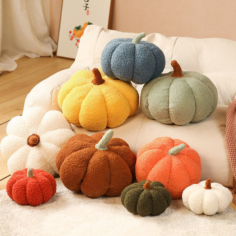 Brown 2-PCS 30cm Creative Plush Pumpkin Pillow for Sofa, Window Seat & Living Room Decoration