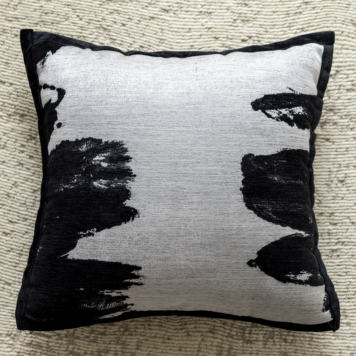 Black-white 45x45cm Decorative Zebra-Pattern Pillow Cover with Non-Woven Insert