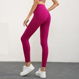 Size XL Rose Pink High-Waisted Seamless Yoga Pants for Women - Tummy Control, Butt Lifting & Back Waistband Pocket