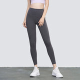 Size S Smoky Gray High-Waisted Seamless Yoga Pants for Women - Tummy Control, Butt Lifting & Back Waistband Pocket