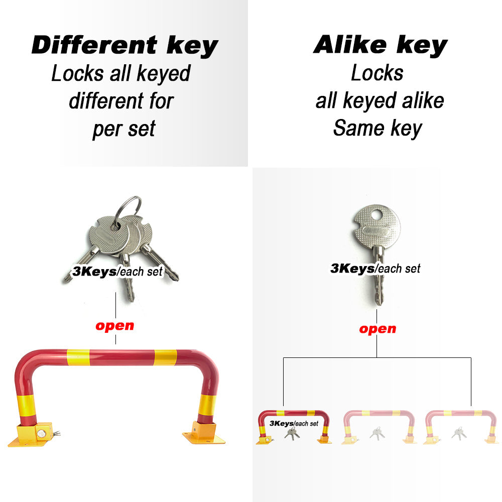 Arch Parking Barrier Fold Down Vehicle Security Locker Keyed Different