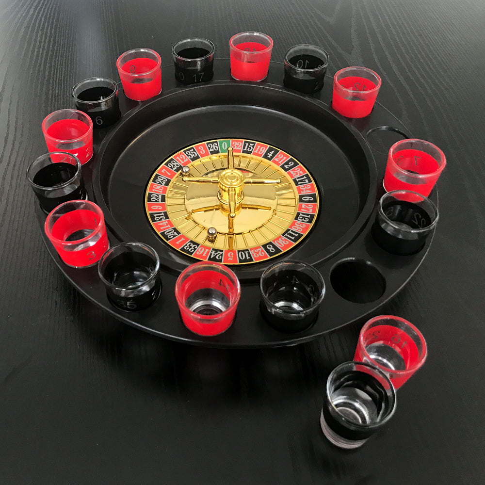 Wine Game Shot Drinking Roulette Set with Casino Spin Glass Shot Party Bar Game