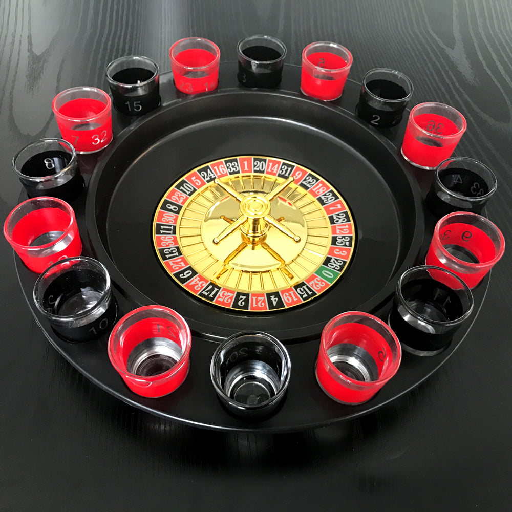 Wine Game Shot Drinking Roulette Set with Casino Spin Glass Shot Party Bar Game