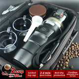 12V Portable Espresso Maker for Cars - Complete Moka Coffee Set with Cups and Accessories