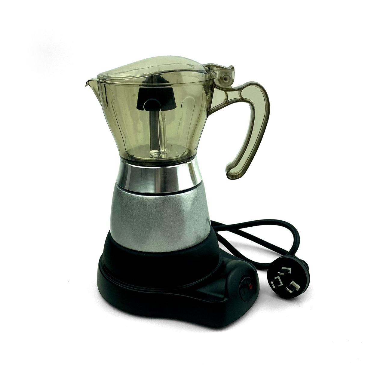 Electric 4-Cup High Pressure Moka Espresso Maker - Stylish Aluminum Cafeteria Coffee Pot