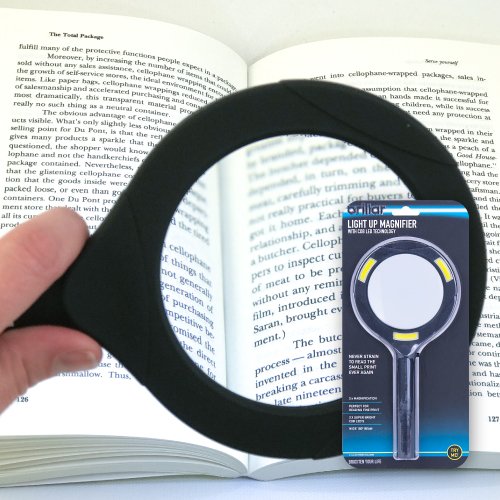 Illuminated Magnifying Glass with COB LED Technology - Black/Navy