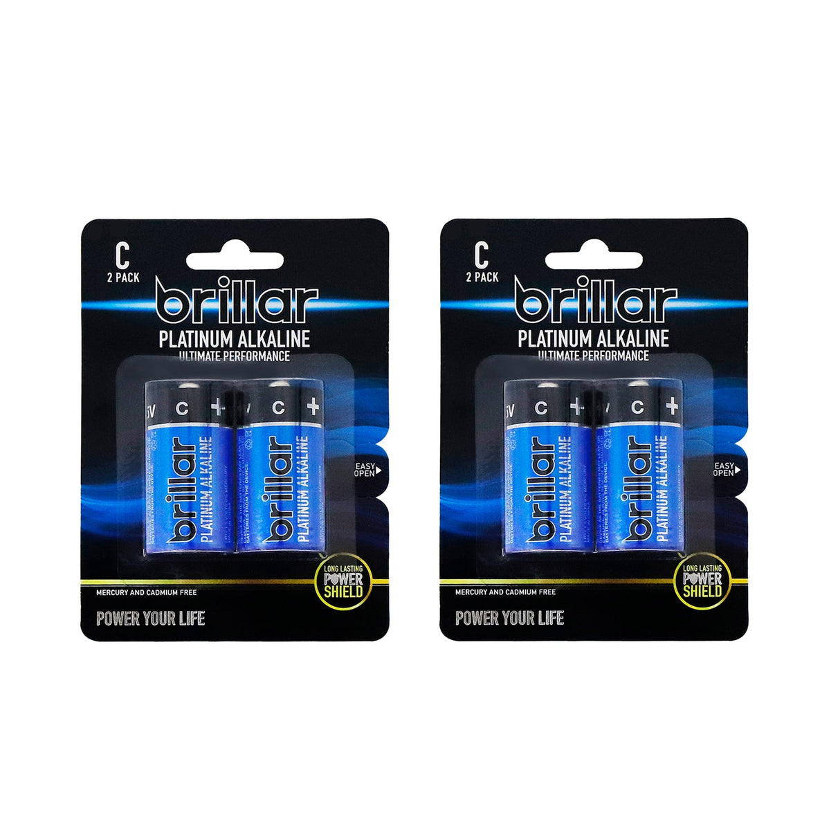 Brillar C Platinum Alkaline Batteries 2pk