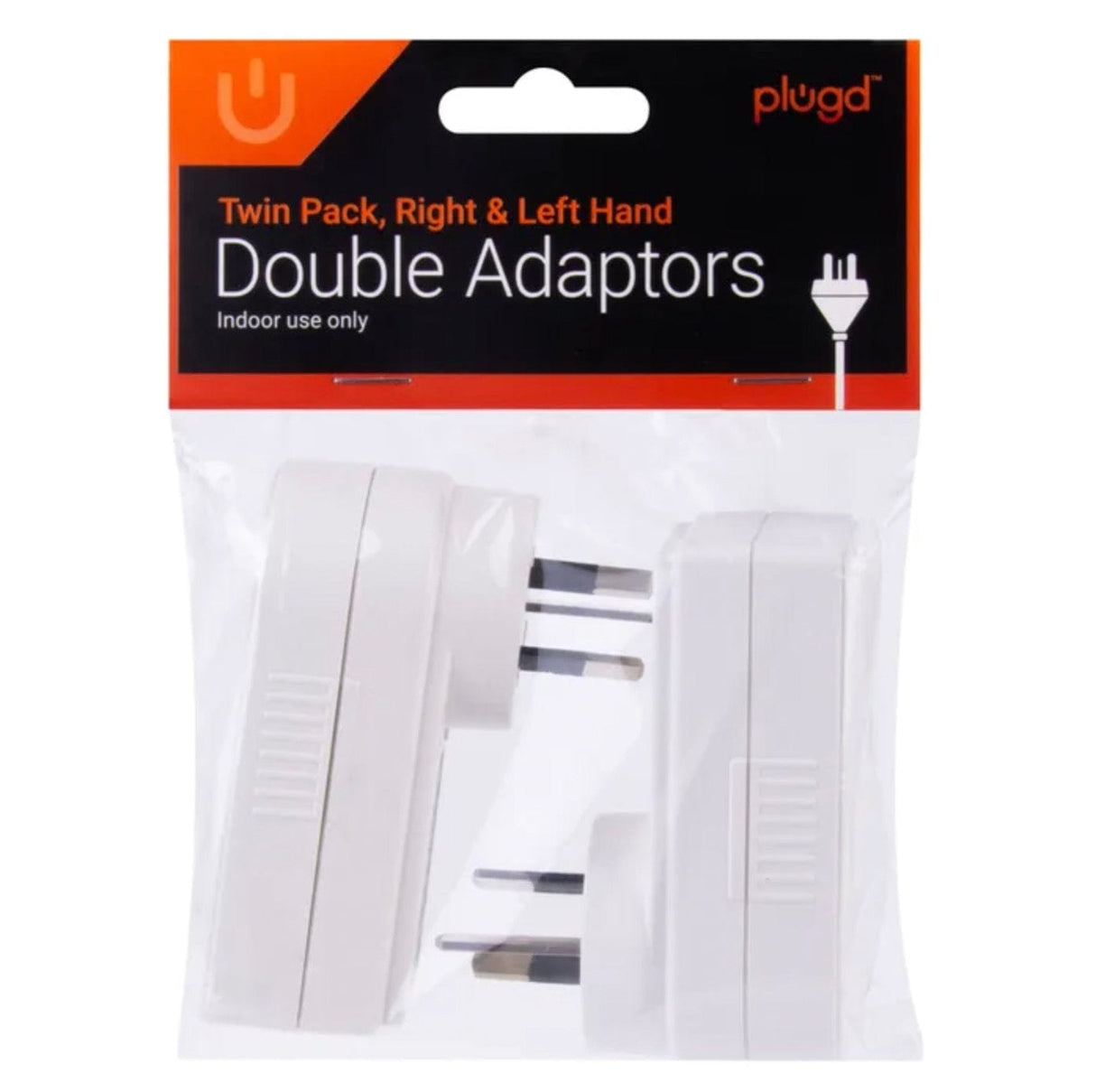 2 Pack x 2400W Double Adapter Right & Left Hand