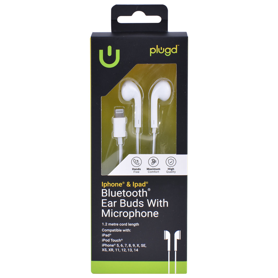 1.2M Lightning Bluetooth Ear Buds with Microphone for iPhone and iPad