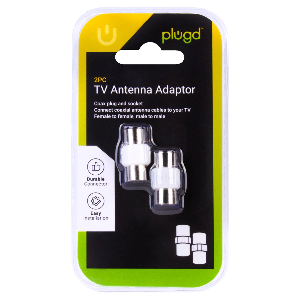 PLUGD 2pc TV Antenna Adaptor