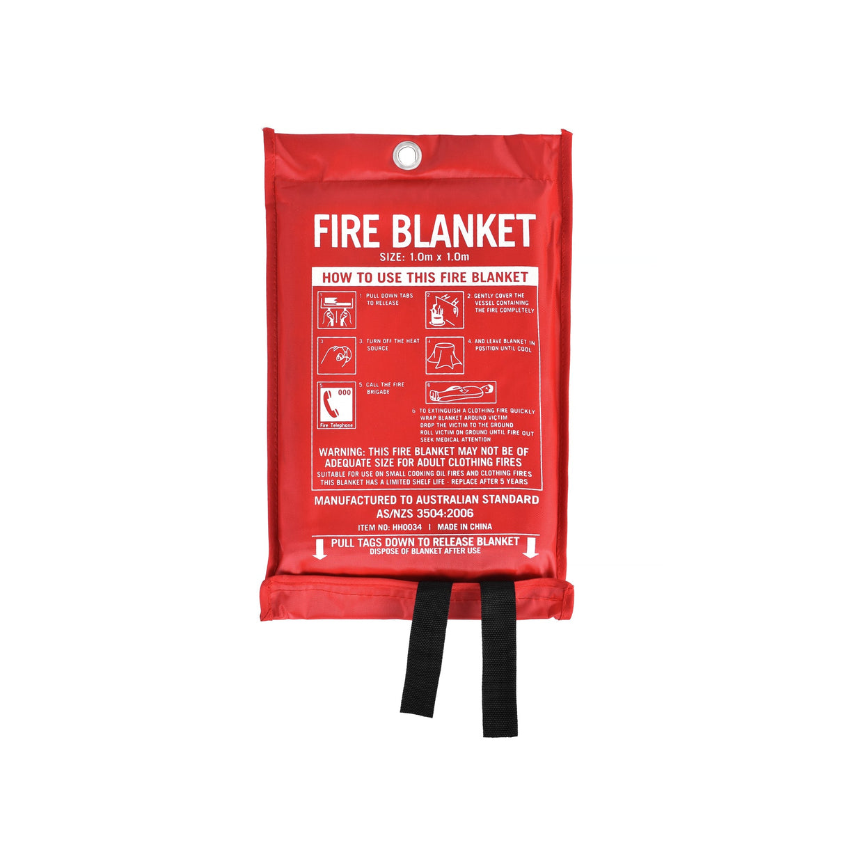 Fibreglass Fire Extinguishing Blanket for Home Car Boat Caravan Safety 1m x 1m