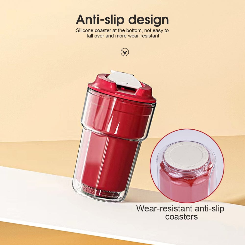 460ml Double wall insulated Coffee Cup Red