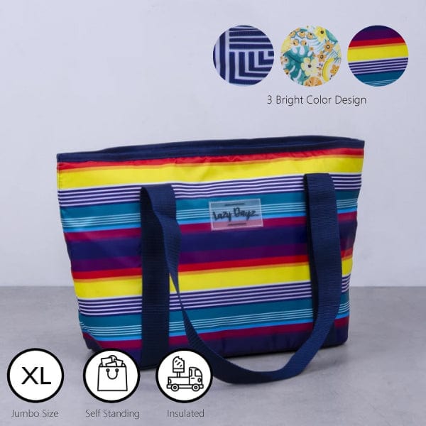 Extra-Large Rainbow Insulated Cooler Tote - 6L Capacity