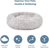 Plush Donut Faux Fur Calming Pet Nest - Grey - L