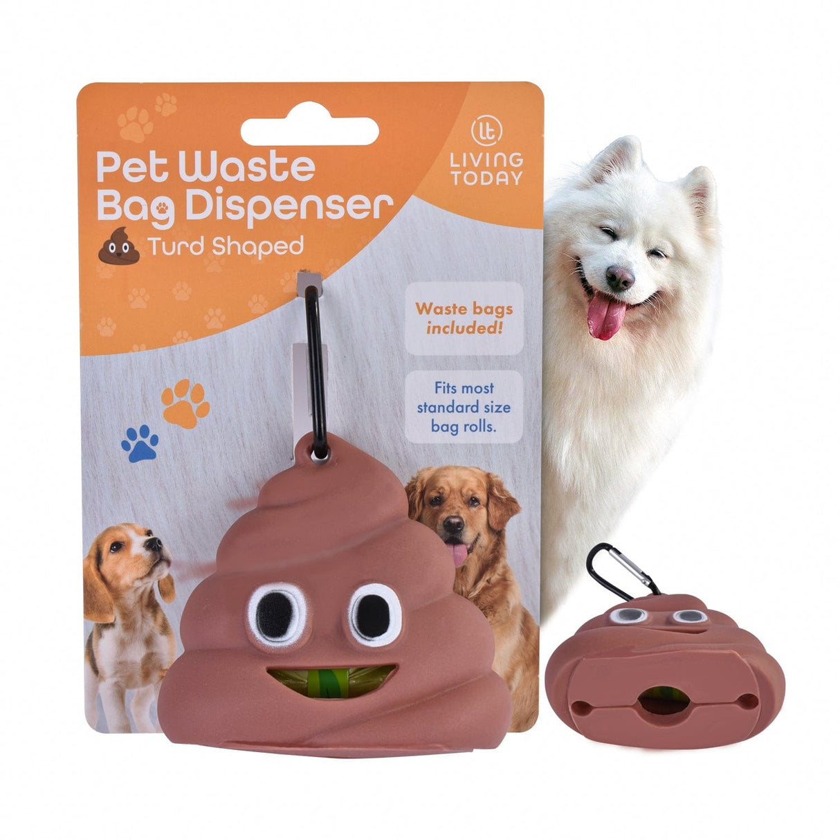 LIVINGTODAY Pet Dog Poop Dispenser and 15 Biodegradable Unscented Waste Bags