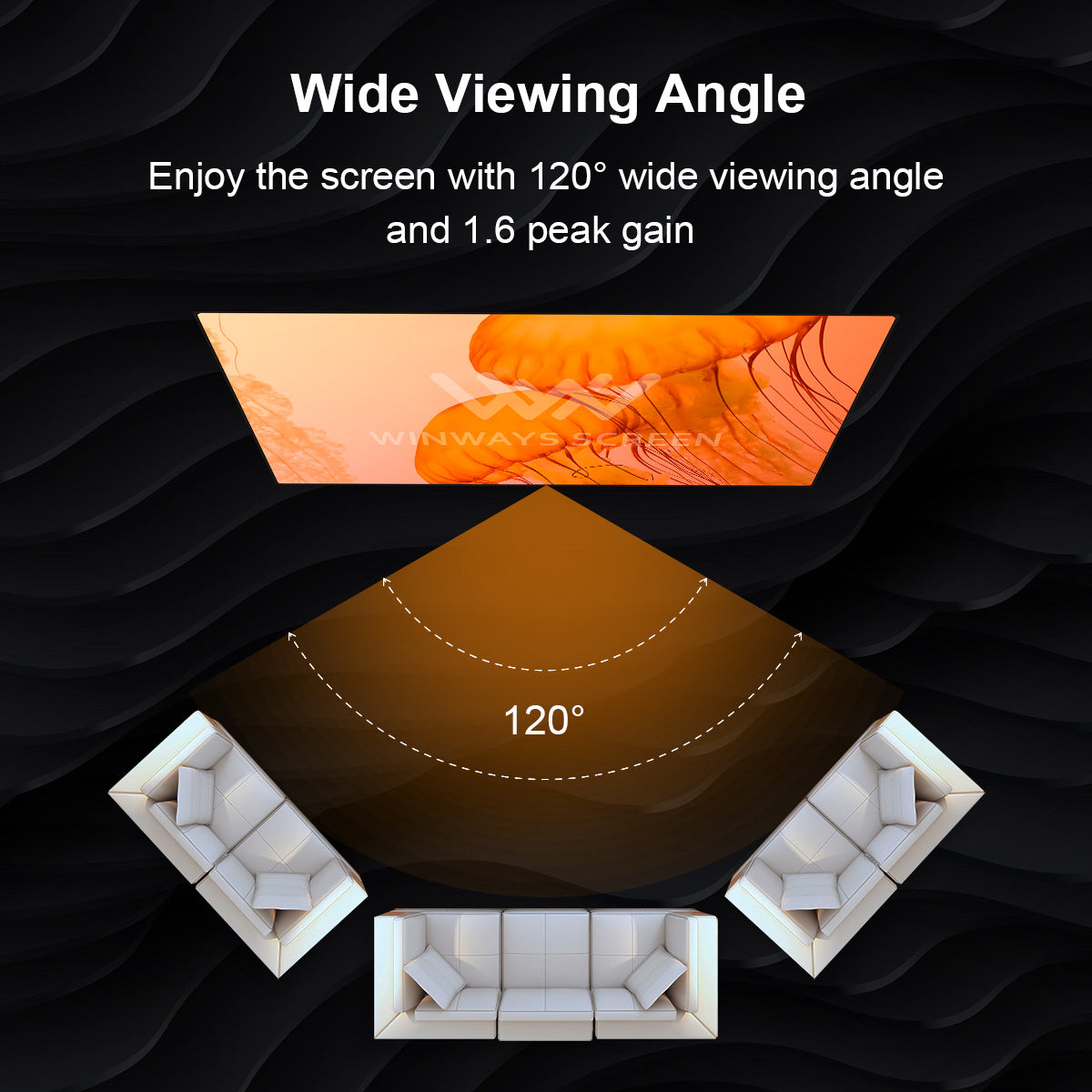 Winways Medium Throw ALR 80'' Rollable Fresnel Screen