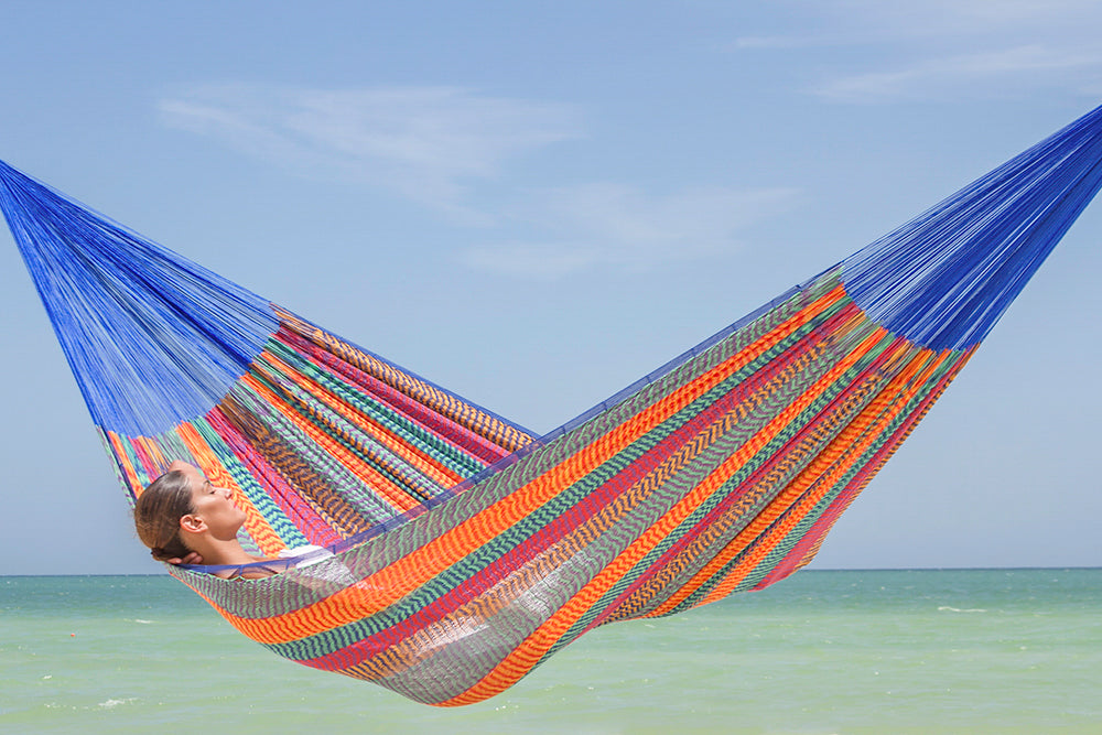 Mayan Legacy Double-Sized Hammock in Vibrant Mexicana Colors - Lightweight and Handwoven for Ultimate Comfort