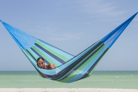 Oceanica Power Nap Cotton Hammock by Mayan Legacy - Perfect for Three