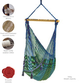 Mayan Legacy Extra Large Caribe Outdoor Cotton Hammock Chair with Back Support