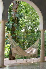 Mayan Legacy King Size Cotton Hammock with Hand-Crocheted Tassels in Marble - Perfect for Outdoor Relaxation