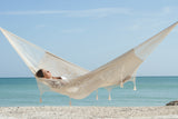 Mayan Legacy King Size Cotton Hammock with Hand-Crocheted Tassels in Marble - Perfect for Outdoor Relaxation