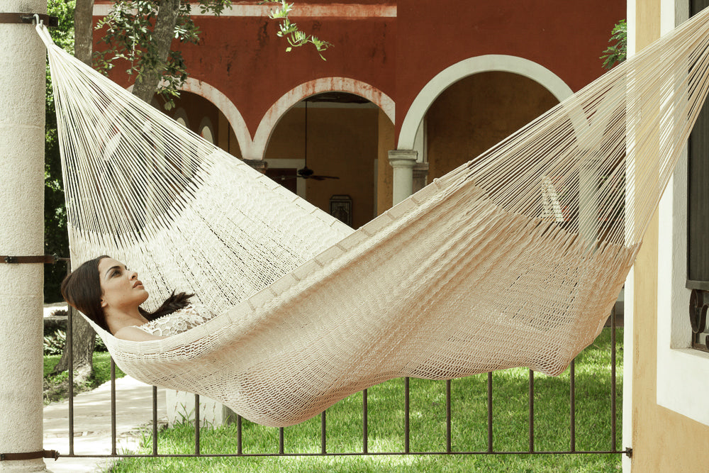 Family-Sized Marble Mayan Legacy Cotton Hammock for Outdoor Relaxation