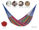 Mexican Handwoven Cotton Family Hammock - Mayan Legacy Outdoor Comfort