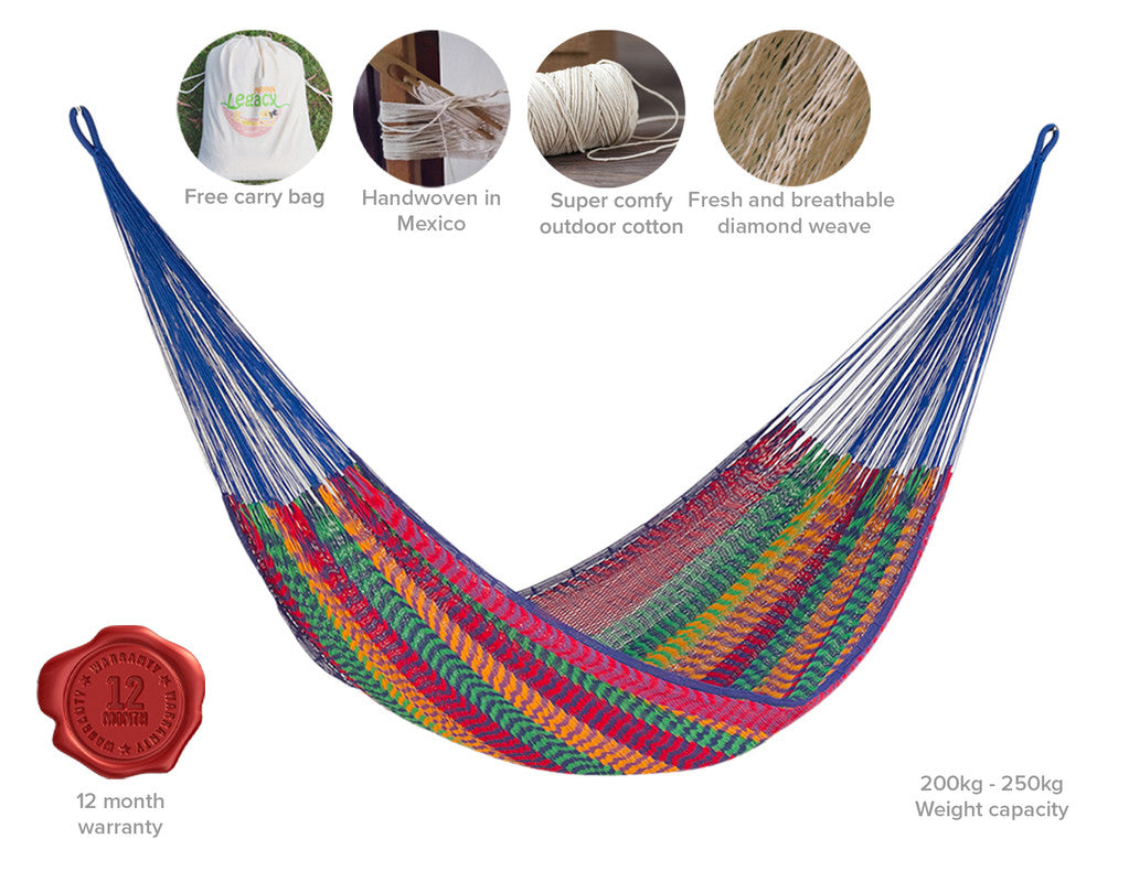 King Size Outdoor Cotton Mayan Legacy Hammock - Mexicana Design