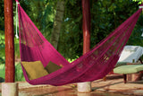 Extra Large Mayan Legacy Cotton Hammock in Vibrant Mexican Pink for Outdoor Relaxation