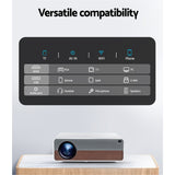 Devanti 4K Ultra HD Portable Wi-Fi Projector with 1080P Native Resolution for Home Theater