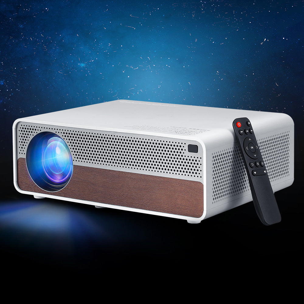 Devanti 4K Ultra HD Portable Wi-Fi Projector with 1080P Native Resolution for Home Theater