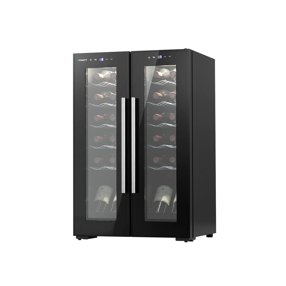 Devanti Wine Fridge Cooler Dual Zone 24 Bottles