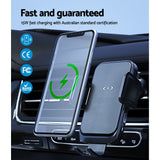 Devanti 15W Fast Wireless Car Charger with Mount and Suction Cup