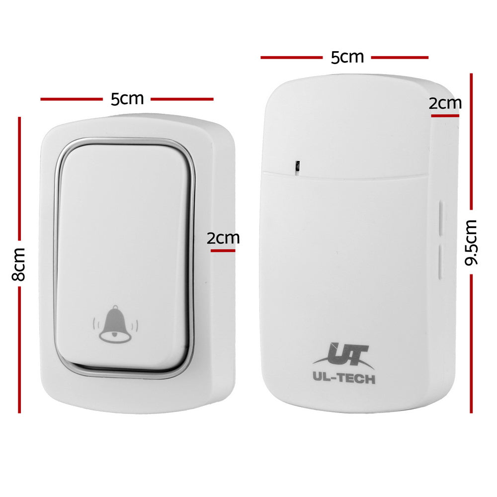 Wireless LED Doorbell with 38 Ringtones and Waterproof Receiver