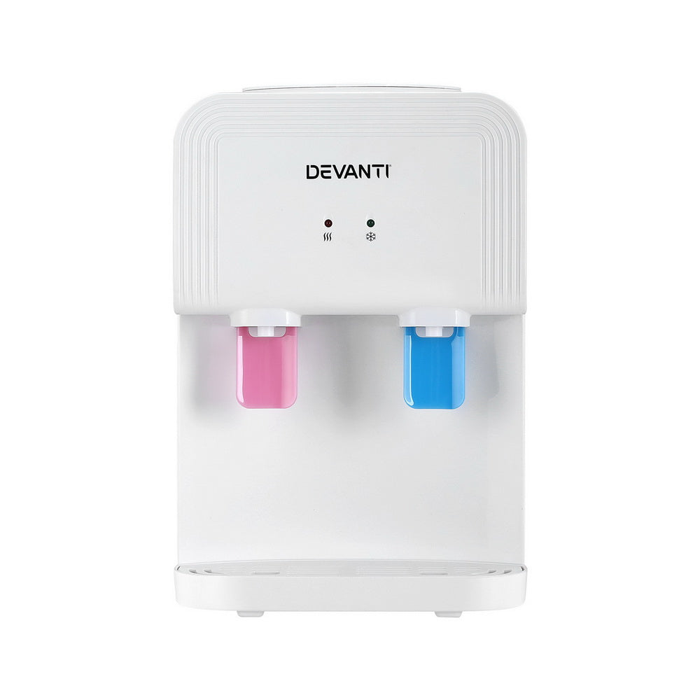 Compact Devanti Bench Top Water Cooler Dispenser - White