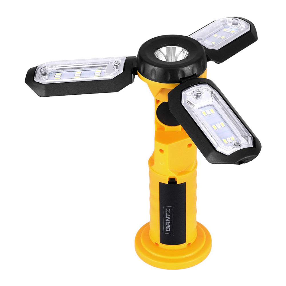 Giantz Rechargeable LED Work Light with USB Charging, Magnetic Hook, and 90° Rotation