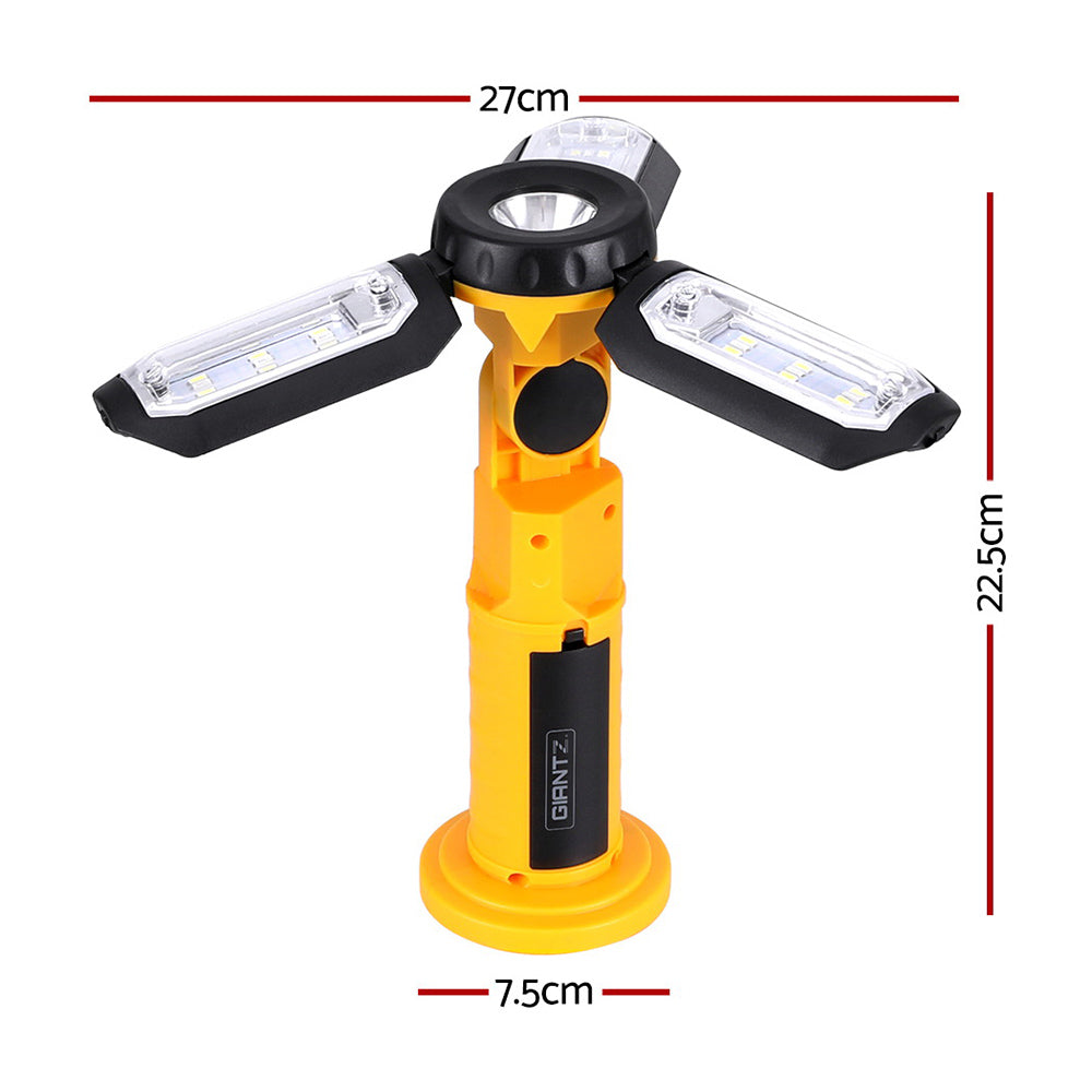 Giantz Rechargeable LED Work Light with USB Charging, Magnetic Hook, and 90° Rotation