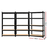 Giantz 3x1.8M Garage Shelving Warehouse Rack Pallet Racking Storage Shelf Black