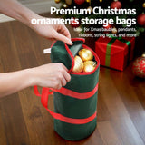 Jingle Jollys Green Christmas Ornament Storage Bag - Durable Baubles Organizer