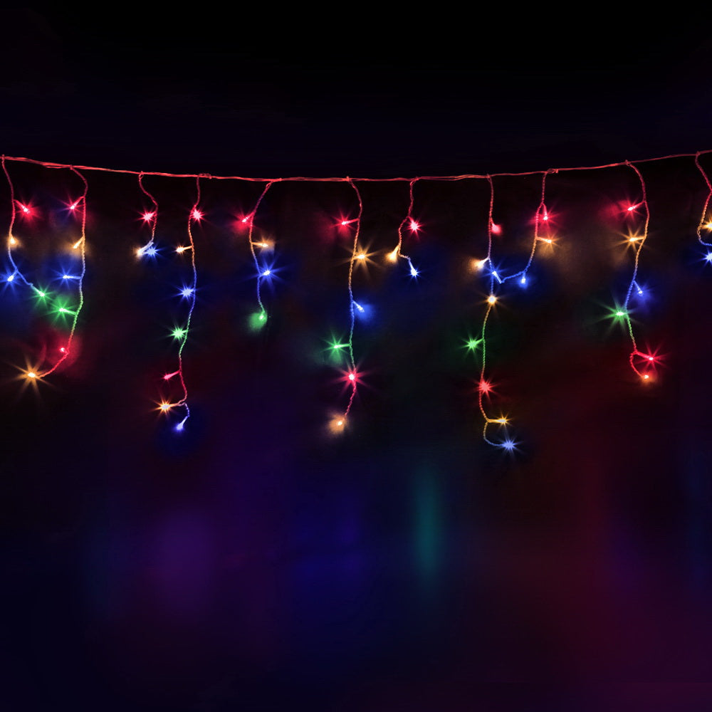 Jingle Jollys 32M Multi-Coloured Icicle LED Lights - 960 Brilliant Twinkling Bulbs