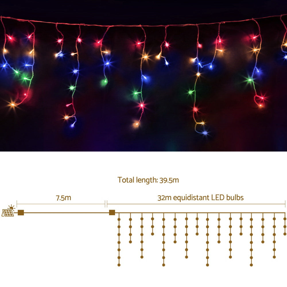 Jingle Jollys 32M Multi-Coloured Icicle LED Lights - 960 Brilliant Twinkling Bulbs