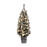 Jingle Jollys 1.2M Snow-Dusted LED Christmas Tree in Potted Base