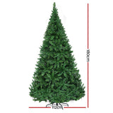 Jingle Jollys Christmas Tree 1.8m LED Xmas Tree Decorations 874 Tips - Front View