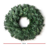 Festive Charm 60cm Christmas Wreath Garland for Holiday Decor & Parties