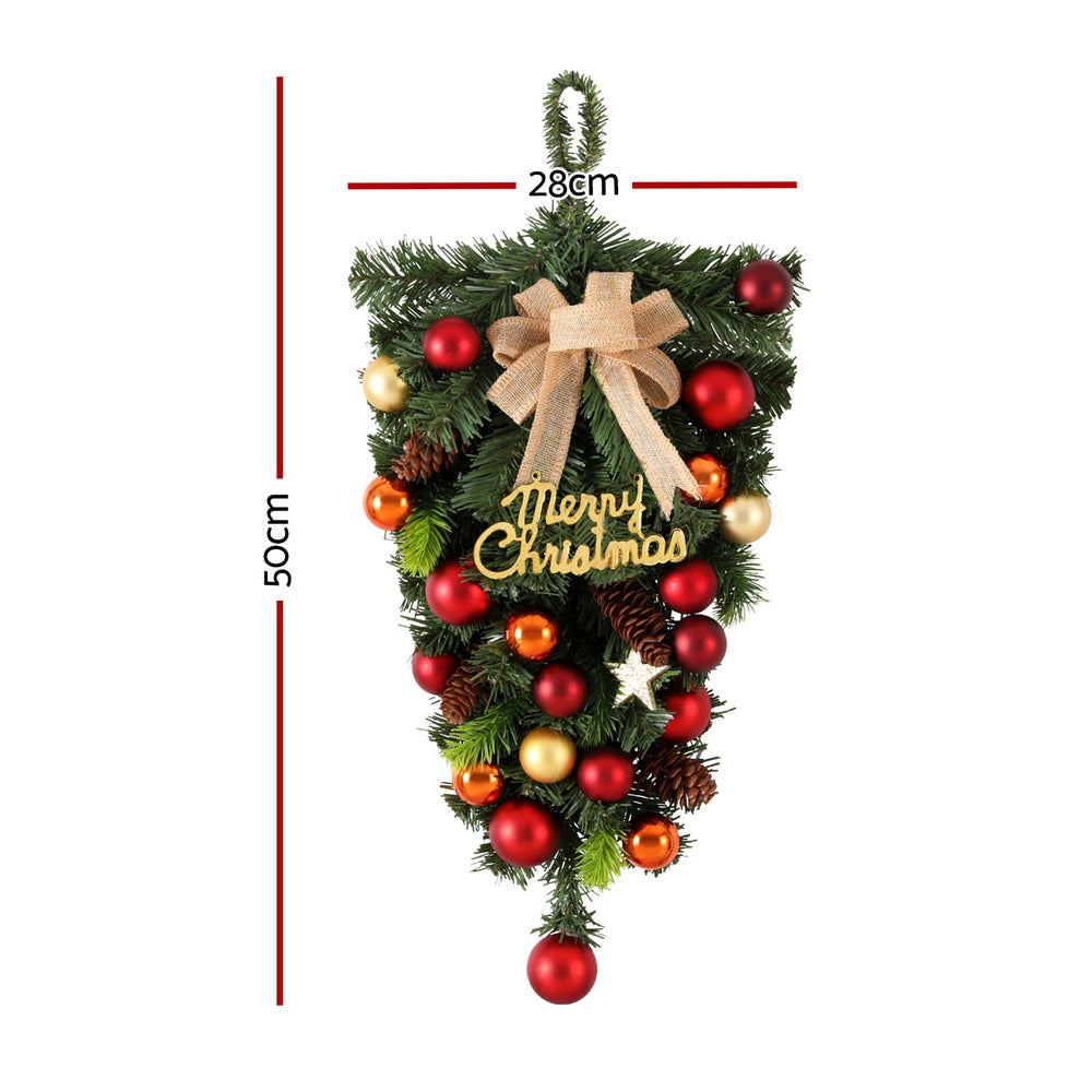 Jingle Jollys 50CM LED-Illuminated Christmas Garland with Ornaments