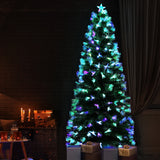 Enchanting 7FT Optic Fibre LED Christmas Tree with Multi-Color Lights and Star Topper