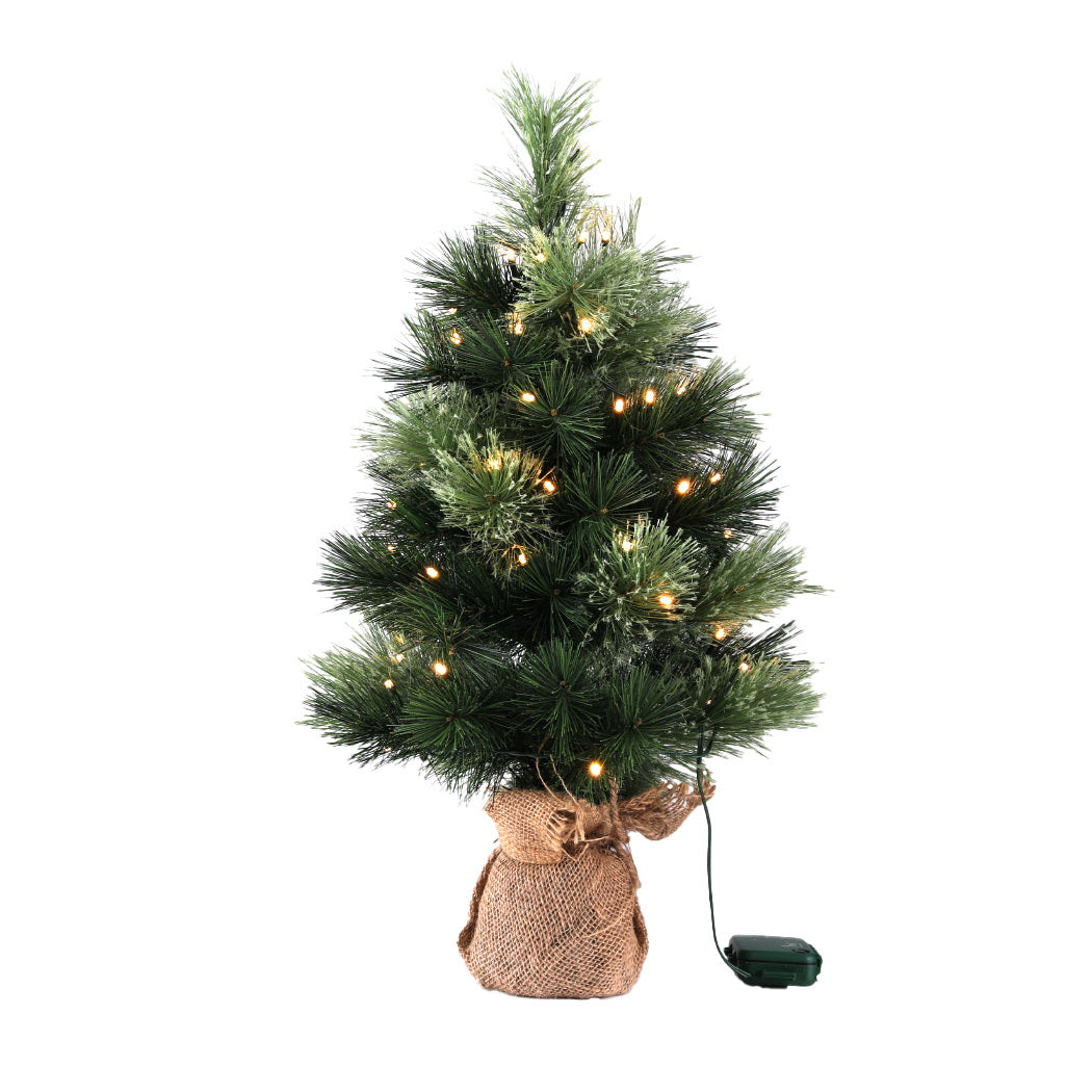 Charming 60CM Mini Christmas Tree with 8 Light Modes and Timer Function